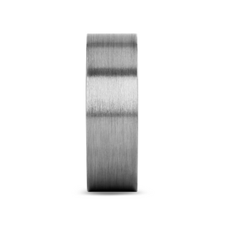 SOLAR Flat Profile Brushed Finish Men’s Titanium Wedding Band - 6mm & 8mm