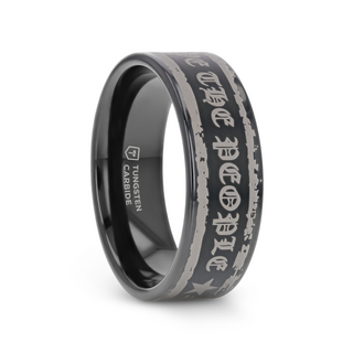 "We The People" Engraved Flat Black Tungsten Band