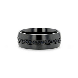 TALON Black Titanium Ring with Black Sapphires - 6mm - 8mm
