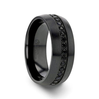 TALON Black Titanium Ring with Black Sapphires - 6mm - 8mm