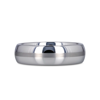 BELLATOR Domed with Brushed Stripe Tungsten Wedding Ring - 4mm - 12mm