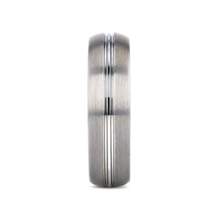 BOSS Tungsten Carbide Ring with Domed Center Groove and Brush Finish - 6mm & 8mm
