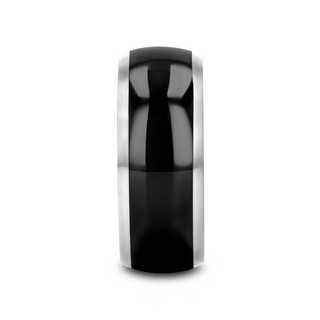 CARRERA Domed Black Ceramic and Tungsten Wedding Band - 6mm - 10mm