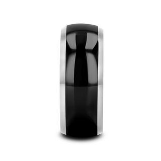 CARRERA Domed Black Ceramic and Tungsten Wedding Band - 6mm - 10mm