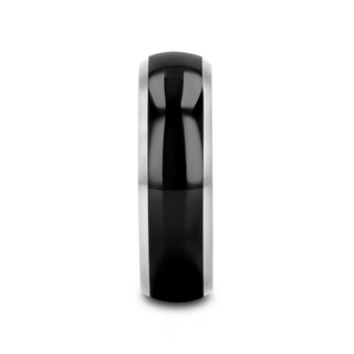CARRERA Domed Black Ceramic and Tungsten Wedding Band - 6mm - 10mm