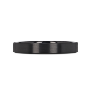 DRAKON Flat Pipe Cut Brush Finished Black Ceramic Wedding Band - 2mm - 12mm