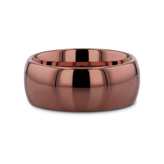 COFFEE Traditional Domed Espresso Tungsten Carbide Wedding Ring - 8mm