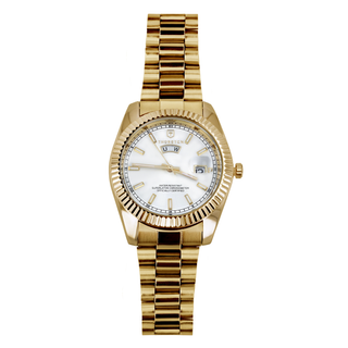 DUCTUS Silver Dial with Gold Band Watch