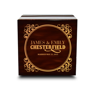 Custom Engraved Light up Engraved Chocolate Dark Wood Personalized Wooden Wedding Ring Box