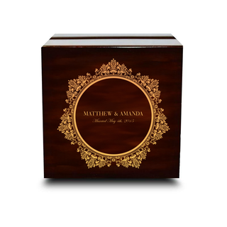 Custom Engraved Light up Engraved Chocolate Dark Wood Personalized Wooden Wedding Ring Box