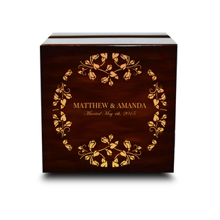 Custom Engraved Light up Engraved Chocolate Dark Wood Personalized Wooden Wedding Ring Box
