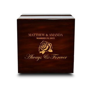 Custom Engraved Light up Engraved Chocolate Dark Wood Personalized Wooden Wedding Ring Box