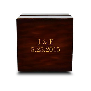 Custom Engraved Light up Engraved Chocolate Dark Wood Personalized Wooden Wedding Ring Box