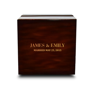 Custom Engraved Light up Engraved Chocolate Dark Wood Personalized Wooden Wedding Ring Box