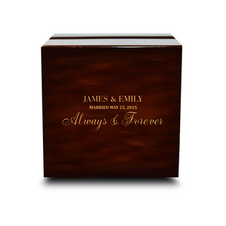 Custom Engraved Light up Engraved Chocolate Dark Wood Personalized Wooden Wedding Ring Box