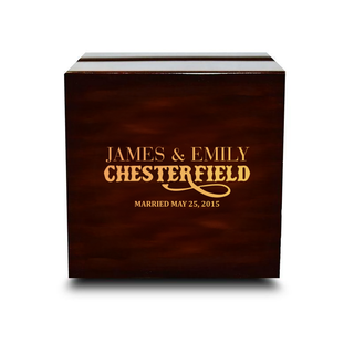 Custom Engraved Light up Engraved Chocolate Dark Wood Personalized Wooden Wedding Ring Box