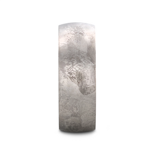 MAGELLANIC Domed Titanium Ring with Meteorite Pattern - 8mm