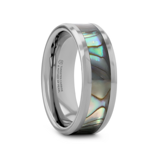 MAUI Tungsten Wedding Band with Mother of Pearl Inlay - 4mm - 10mm