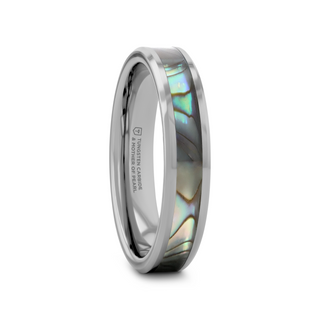 MAUI Tungsten Wedding Band with Mother of Pearl Inlay - 4mm - 10mm