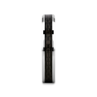MAXIMUS Black Carbon Fiber Inlay Tungsten Carbide Wedding Band - 4mm - 12mm