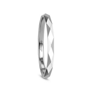 MILLENNIUM Tungsten Wedding Band with 288 Diamond Facets - 10mm