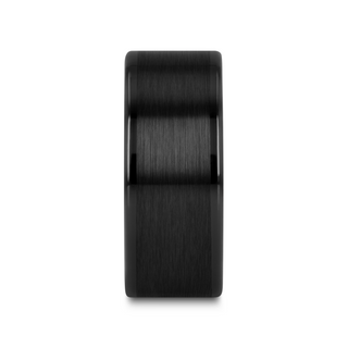 OCTAVIUS Flat Black Ceramic Ring with Brushed Center & Polished Edges - 4mm - 12mm