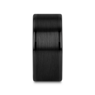 OCTAVIUS Flat Black Ceramic Ring with Brushed Center & Polished Edges - 4mm - 12mm