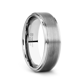 OPTIMUS Raised Center with Brush Finish Tungsten Ring - 4mm - 12mm