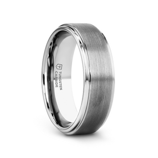OPTIMUS Raised Center with Brush Finish Tungsten Ring - 4mm - 12mm