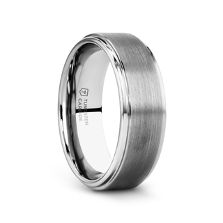 OPTIMUS Raised Center with Brush Finish Tungsten Ring - 4mm - 12mm