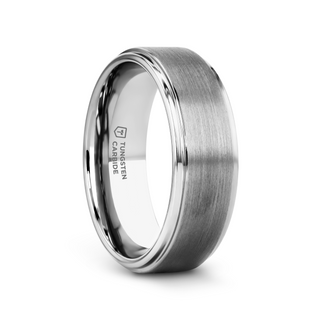 OPTIMUS Raised Center with Brush Finish Tungsten Ring - 4mm - 12mm