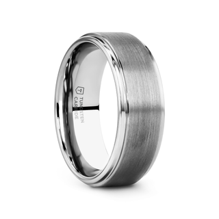 OPTIMUS Raised Center with Brush Finish Tungsten Ring - 4mm - 12mm