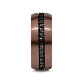 ARTEMIS Espresso Tungsten Carbide Ring with Black Sapphires - 8mm
