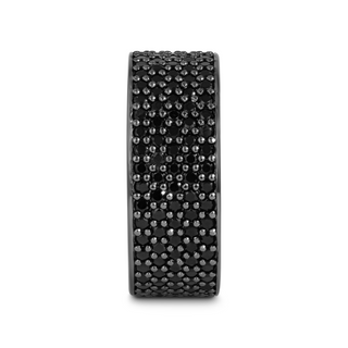 VENOM Sterling Silver Wedding Band with Pave Set Black Spinel and Black Rhodium Plating  - 9mm