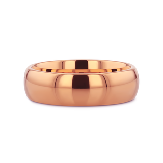 SOL Traditional Domed Rose Gold Plated Tungsten Carbide Wedding Ring - 4mm - 8mm