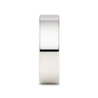 STOCKTON Flat Style White Tungsten Ring - 2mm - 12mm