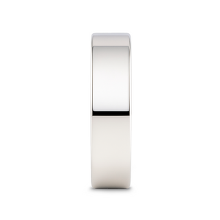 STOCKTON Flat Style White Tungsten Ring - 2mm - 12mm