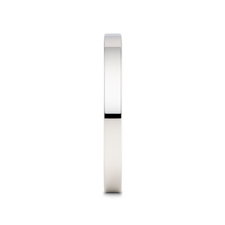 STOCKTON Flat Style White Tungsten Ring - 2mm - 12mm