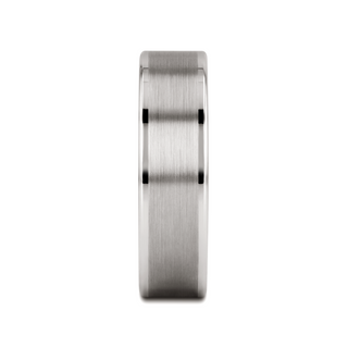 WAYNE Flat White Tungsten Wedding Band with Brushed Finished Center - 4mm - 8mm