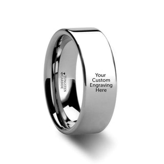 Custom Image Engraving Polished Tungsten Engraved Ring Jewelry - 2mm - 12mm