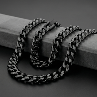 Black Stainless Steel 14mm Chain - 22 Inch