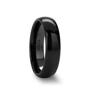 LANDON Domed Polish Finished Black Ceramic Ring - 2mm - 12mm