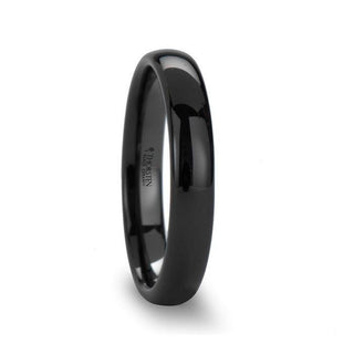 LANDON Domed Polish Finished Black Ceramic Ring - 2mm - 12mm