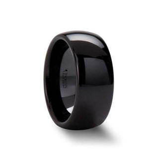 LANDON Domed Polish Finished Black Ceramic Ring - 2mm - 12mm