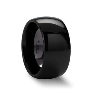 LANDON Domed Polish Finished Black Ceramic Ring - 2mm - 12mm