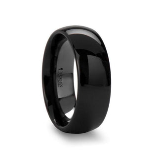 LANDON Domed Polish Finished Black Ceramic Ring - 2mm - 12mm