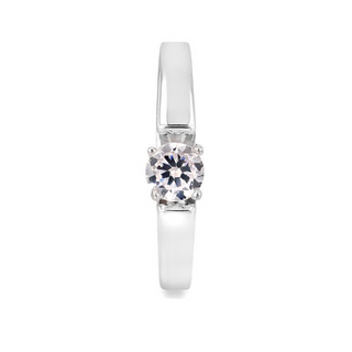 Solitaire Engagement Band with Cubic Zirconium Stone - 2mm