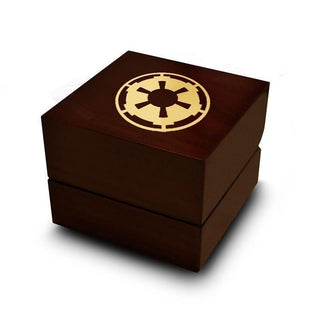 Star Wars Sith Imperial Star Symbol Engraved Wood Ring Box Chocolate Dark Wood Personalized Wooden Wedding Ring Box