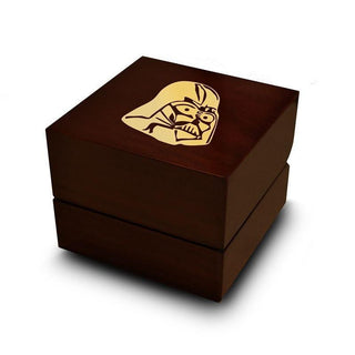 Star Wars Darth Vader Emblem Engraved Wood Ring Box Chocolate Dark Wood Personalized Wooden Wedding Ring Box