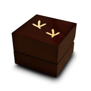 Quail Tracks Engraved Wood Ring Box Chocolate Dark Wood Personalized Wooden Wedding Ring Box